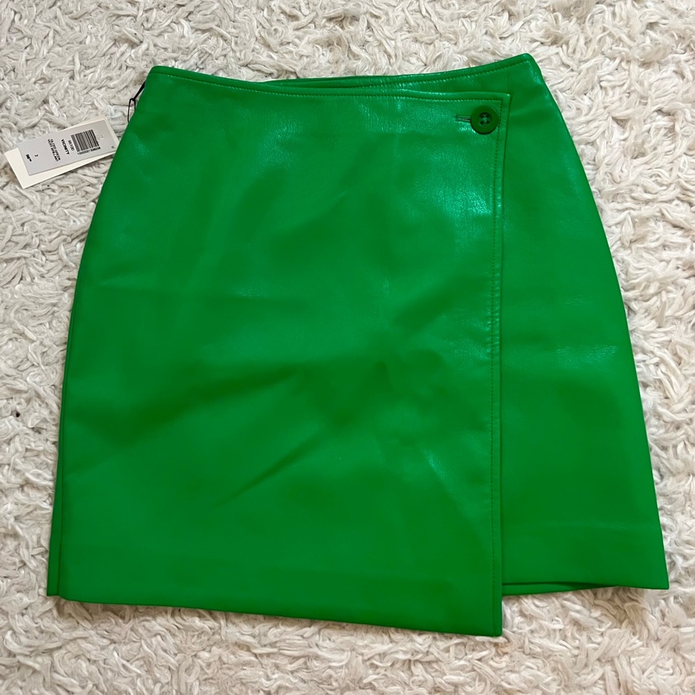 Leather Green Mini Skirt